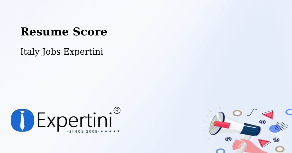 Resume Score & Job Description Match Tool – Sovramonte - Italy Jobs Expertini